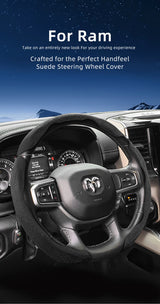 Split Suede Steering Wheel Cover for Ram 1500 2500 3500 Car Interior Accessory Hocasen