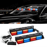 32 LED Emergency Strobe Light Bar Universal Windshield Car Interior Accessory MAGIC COLORM Red Blue