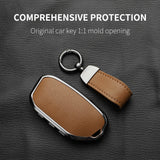 Aluminum Alloy Goatskin Car Key Case Cover for BMW G38 G12 F49 i20 G07 G08 1 5 7 Series x1 x5 x7 ix XM i7 M760 Keychain Car K