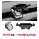 For Tesla New Model 3 Y Highland Juniper Car Phone Holder Gravity Support Bracket Cell Phone Navigation Stand Mount Phone Mou