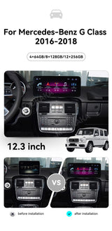 12.3" Qualcomm Android 13 Display for Mercedes G-Class 2016–2018 Android Head Unit Aotsr