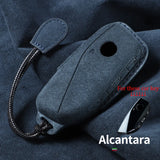 Suede Car Key Case for BMW For G38 G12 F49 i20 G07 G08 1 5 7 Series x1 x5 x7 ix XM i7 M760 Keychain Accessories Car Key Case