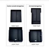 For Tesla Model 3 Highland 2024 Center Console Eyeglasses Storage Case Armrest Storage Box Upper&Lower Flocking Accessories N