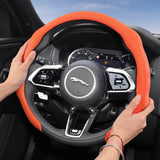 Jaguar Premium Suede Snap-On Steering Wheel Cover Car Interior Accessory Hocasen