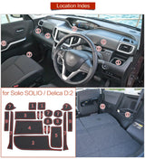 Suzuki SOLIO D2 Anti-Slip Gate Slot Cup Mat Non-Slip Door Groove Pad Interior Accessories Rubber Coaster Car Interior Accesso