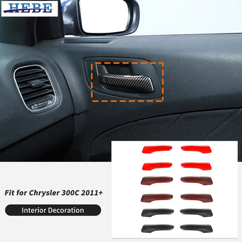Door Handle Trim Carbon Fiber for Chrysler 300C Dodge Charger Car Interior Accessory HEBE