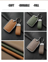Metal and Leather Car Key Case Cover for VW Volkswagen Passat B8 CC Arteon Magotan GTE Skoda Fabia Superb A7 Kodiaq Car Inter