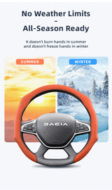 Premium Suede Snap-On Steering Wheel Cover for Dacia