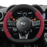 Mocha Suede Carbon Fiber Steering Cover for Alfa Romeo