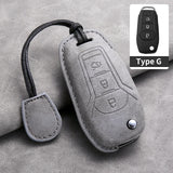 Car Key Cover For Ford Puma Grand C Max Focus Mondeo Kuga Fiesta Ecosport Transit Kuga Leather Car Key Case Cover