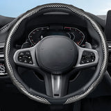 Universal Snap-On Carbon Fiber Wheel Cover Shell Accessory Car Interior Accessory Hocasen Silver Round