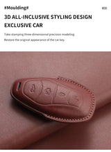 Leather Car Key Case Cover Shell Fob For Hongqi