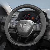 Suede Carbon Fiber Steering Wheel Cover for Honda Car Interior Accessory Hocasen