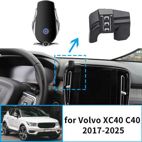 Smart Wireless Charging Phone Holder for Volvo XC40 C40 2020–2025 Car Phone Holder CATUSIKI