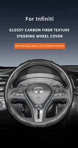 Carbon Fiber Texture Steering Cover for Infiniti Car Interior Accessory Hocasen