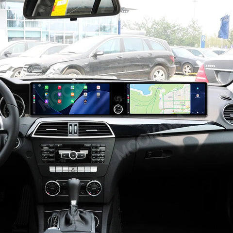 24.6" Dual Screen Android Head Unit for Mercedes Benz C 2011–2014 Android Head Unit Aotsr 8G256G and 360Camera Eight Core