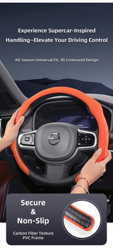 Premium Suede Snap-On Steering Wheel Cover for Volvo Car Interior Accessory Hocasen