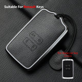 Metal and Leather Car Key Case Cover For Renault Clio Kadjar Capture Koleos Espace Master Talisman Talisman Scenic Protect Cover