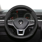 Renault Breathable Leather Steering Wheel Cover Black Red