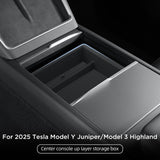 Smabee for Tesla Model Y Launch 2025 Juniper/Model 3 Highland Car Center Console Storage Box Tray Accessories Tidying Dashcam