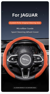 Jaguar Premium Suede Snap-On Steering Wheel Cover Car Interior Accessory Hocasen