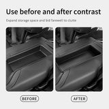 Smabee Car Second Row Armrest Storage Box Car Tray Organizers Accessories for Honda Pilot 2023-2025, Black TPE Car Second Row