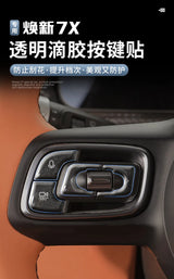 For Zeekr 7X 25-26 Car Center Control Button Transparent Epoxy Sticker Steering Wheel Key Protective Cover Accessories