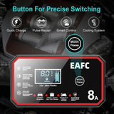 12V 8A Smart Car Battery Charger Automatic Start Fast Charger Pulse Repair Motorcycle Truck Battery Charger GEL Lead Acid Car