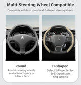 Breathable Anti-Slip Leather Steering Wheel Cover for Peugeot