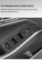 For Mazda 3 Axela Car Window Switch Lifter Control Panel Trim Frame Sticker Car Interior Tuning Accessories Made of Alcantara