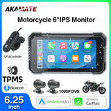 6 Inch CarPlay GPS Navigator with DVR for Motorcycles Android Head Unit AKAMATE