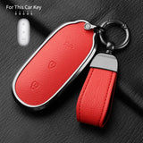 Metal and Leather Car Key Case Cover for Li Auto L7 L8 L9 Max Leading Ideal Li Auto 2023 2024 Car Interior Accessory OEM