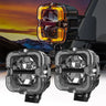 Square LED Work Light 12V 24V For Car Offroad Motorcycle Driving Fog Lamp Light Bar With Angel Eyes Spotlights Auxiliary Light