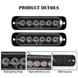 4PCS Wireless LED Strobe Grille Light Kit Universal LED Ambient Light OEM