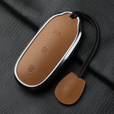 Metal and Leather Car Key Case Cover for Li Auto L7 L8 L9 Max Leading Ideal Li Auto 2023 2024