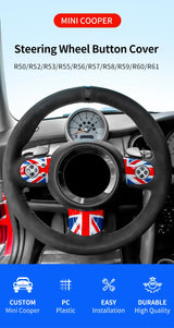Steering Wheel Button Covers for Mini Cooper R50 R61 Car Interior Accessory GMUNI