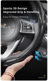 Kia Carbon Fiber Snap-On Steering Wheel Cover Car Interior Accessory Hocasen
