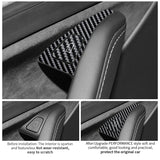 For Tesla Model 3 (2019-2022)/Modely (2019~) Car Door Switch Button Anti Scratch Trim Sticker Carbon Fiber Interior Accessori