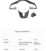 For Kia K3 Forte Cerato (2019-2021) Steering Wheel Cover + Gear Shift Boot Interior Tuning Accessory Set