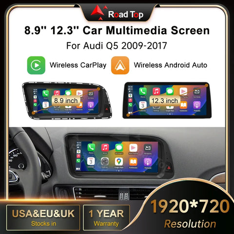 12.3 Inch Wireless CarPlay Android Auto Screen for Audi Q5 Android Head Unit wincago