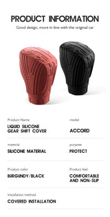 Car Silicone Gear Shift Knob Cover For Accord / Civic / Crider Anti-Slip Lever Shifter Boot Interior Premium Tuning Accessories