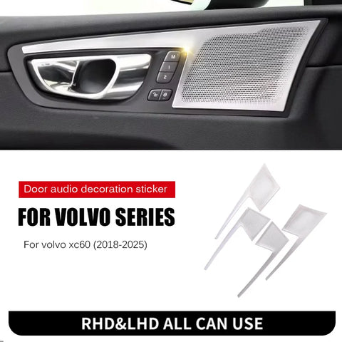 Stainless Door Speaker Trim for Volvo XC60 2018-2025 Car Interior Accessory LINGLUYANG