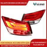 LED Tail Lights Amber Signal for Honda Accord 08-12 LED Ambient Light Vland