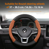Suede Matte Carbon Steering Wheel Cover for Renault