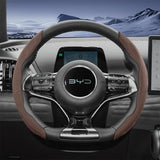 BYD Snap-On Sports Suede Steering Wheel Cover Interior