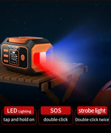 Portable All-in-One Car Emergency Tool: Jump Starter, Tire Inflator, Power Bank & LED Light, Folding Handle, Compatible with