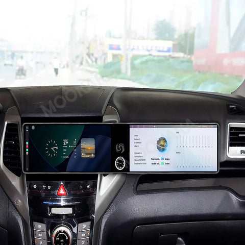 24.6" Dual Screen Android Stereo for SsangYong Tivoli 2015-2019 Android Head Unit Aotsr 8G128G and 360Camera Eight Core