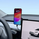 Phone Holder and Magnetic Wireless Charger for Tesla Model Y 3 2024 Cybertruck Phone Holder and Magnetic Wireless Charger TEK