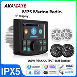 Waterproof Marine MP5 Stereo with Bluetooth for Boat Android Head Unit AKAMATE