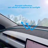 for Tesla New Model Y Juniper 2025 Dashboard Cover Launch 2025+ Suede Dash Mat Anti-Glare and Sun Protection Dashboard Cover